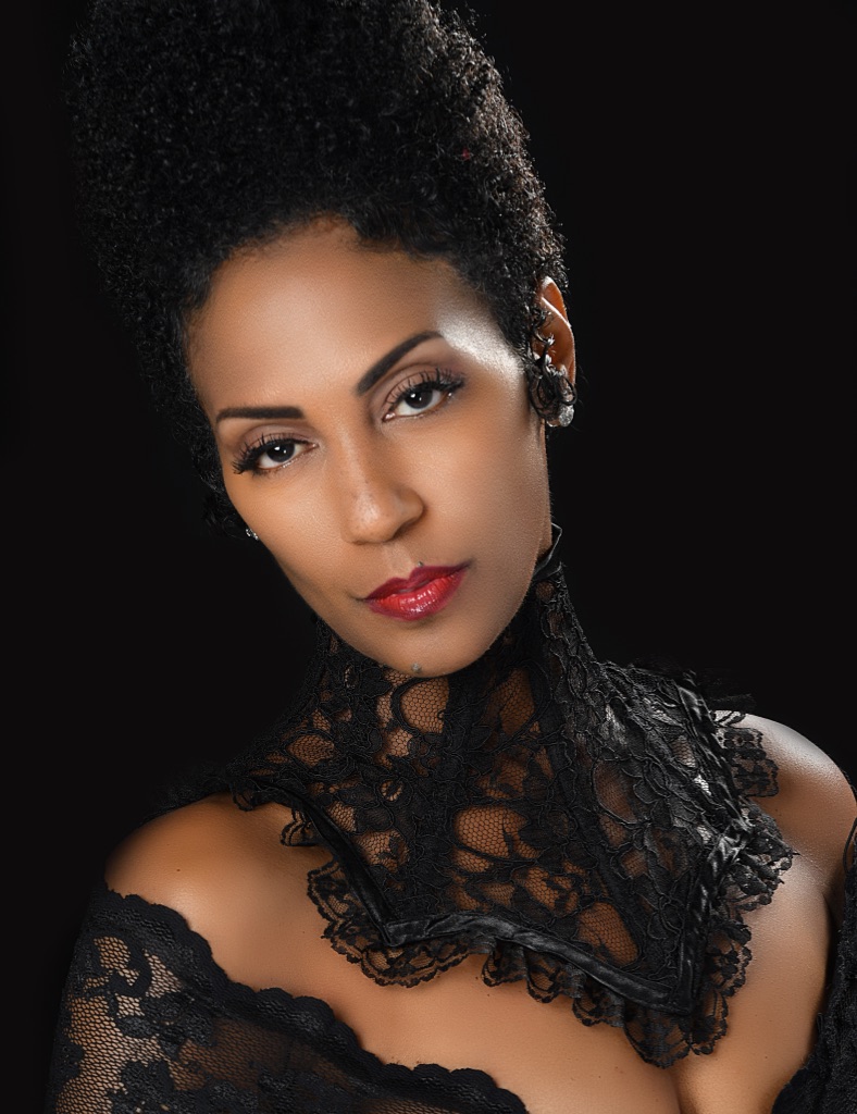 Yvette Spears wearing black lace
